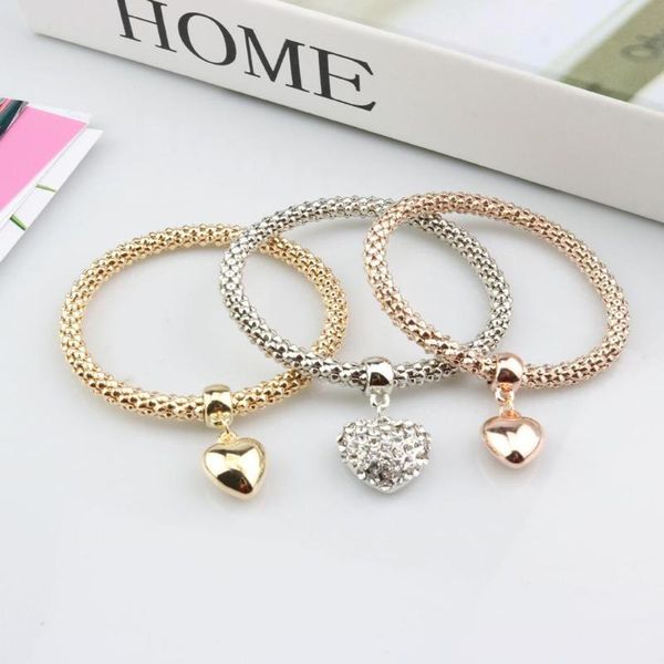 link, chain 3pcs women fashion love heart rhinestone corn pendant retro elastic bracelet casual 17cm/6.7inch, Black
link, chain 3pcs women fashion love heart rhinestone corn pendant retro elastic bracelet casual 17cm/6.7inch, Black