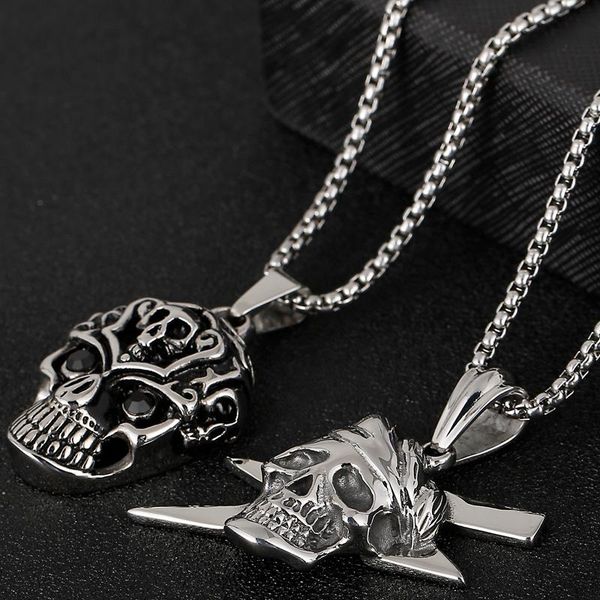 pendant necklaces men's gothic punk lock skeleton stainless steel hipster charm long chain male party jewelry gifts, Silver
pendant necklaces men's gothic punk lock skeleton stainless steel hipster charm long chain male party jewelry gifts, Silver