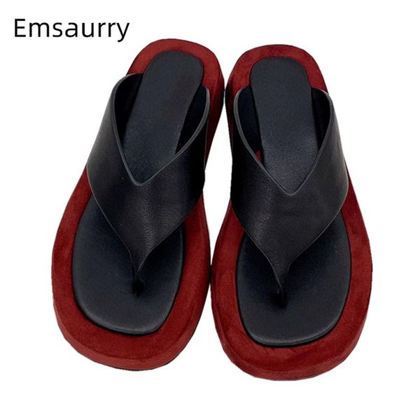slippers concisie style genuine leather flip flops flat heel mixed color slip-on lazyman summer slides outwear women, Black
slippers concisie style genuine leather flip flops flat heel mixed color slip-on lazyman summer slides outwear women, Black