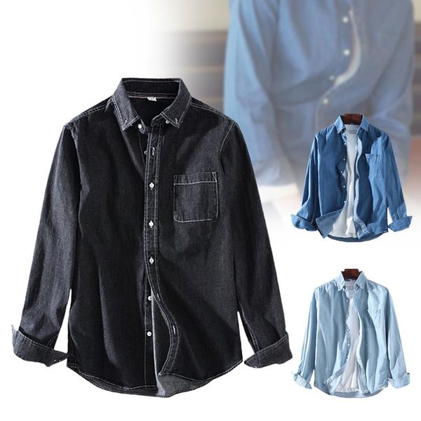men's casual shirts long-sleeve shirt with chest pocket cotton breathable denim for spring and autumn nov99, White;black
men's casual shirts long-sleeve shirt with chest pocket cotton breathable denim for spring and autumn nov99, White;black