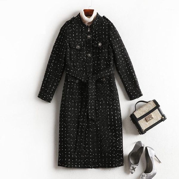 women's wool & blends overcoat plaid coat women vintage long woolen female 2021 autumn winter casual thick warm plus size 5xl outerwear, Black
women's wool & blends overcoat plaid coat women vintage long woolen female 2021 autumn winter casual thick warm plus size 5xl outerwear, Black