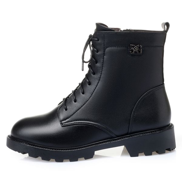 winter leather martin boots womens wool keep warm ankle boots flat boots lace-up zipper rubber non-slip work shoes 35-41, Black
winter leather martin boots womens wool keep warm ankle boots flat boots lace-up zipper rubber non-slip work shoes 35-41, Black