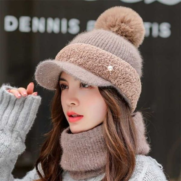 women's winter hat ski brand big fur pom poms ball knitted s scarf set winter women beanie hat warm skullies female cap 211119, Blue;gray
women's winter hat ski brand big fur pom poms ball knitted s scarf set winter women beanie hat warm skullies female cap 211119, Blue;gray