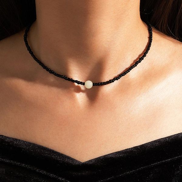 chains bohemian handmade beads necklace for women simple geometry black adjustable clavicle chain jewelry accessories 20455, Silver
chains bohemian handmade beads necklace for women simple geometry black adjustable clavicle chain jewelry accessories 20455, Silver