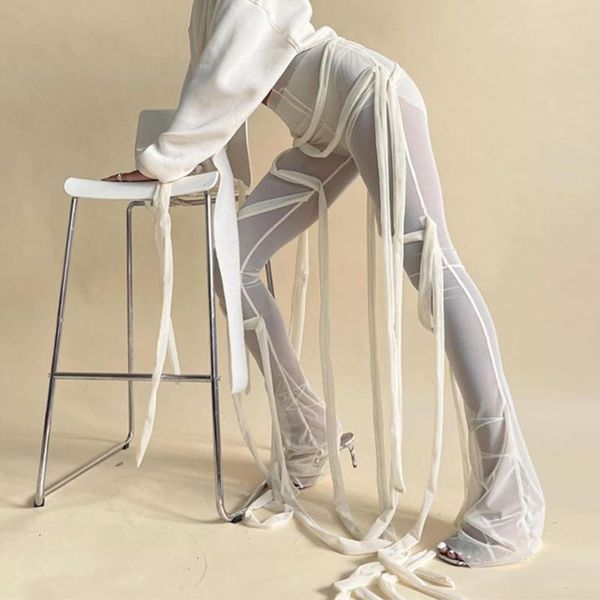 ribbons perspective mesh lace solid flare pants women 2021 fashion aesthetic streetwear mid waist trousers selling women's & capris, Black;white
ribbons perspective mesh lace solid flare pants women 2021 fashion aesthetic streetwear mid waist trousers selling women's & capris, Black;white