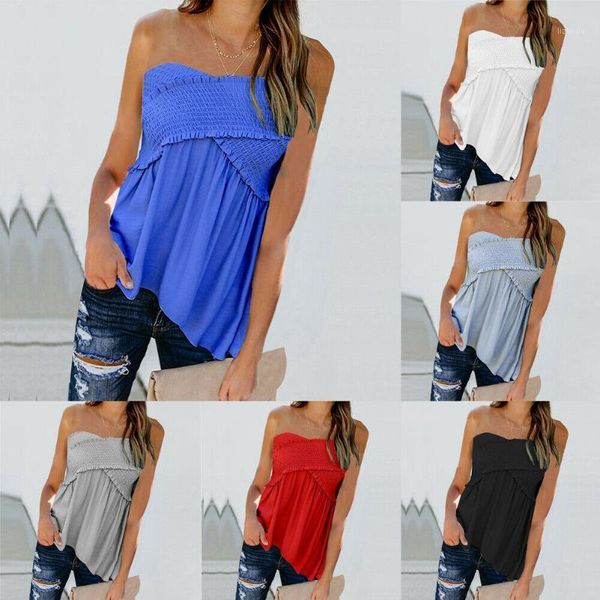 women's strapless bandeau boob tube ladies summer casual off shoulder crop solid irregular bustiers & corsets, Black;white
women's strapless bandeau boob tube ladies summer casual off shoulder crop solid irregular bustiers & corsets, Black;white