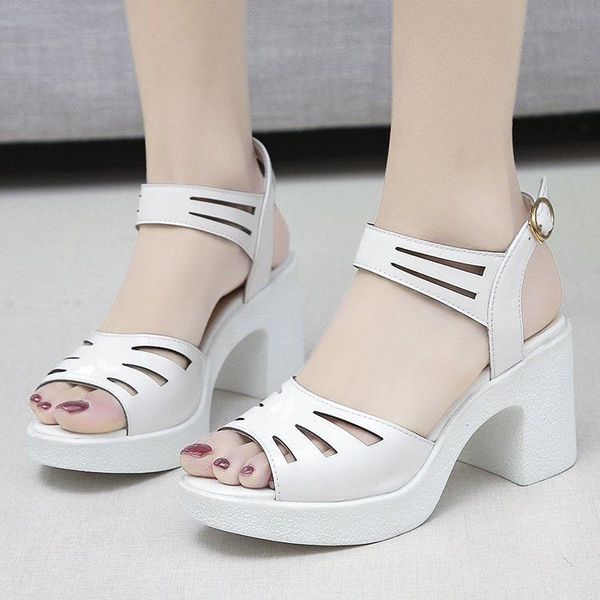 sandals women's summer thick-heeled with open-toe platform high-heeled bright leather shoes sandles women, Black
sandals women's summer thick-heeled with open-toe platform high-heeled bright leather shoes sandles women, Black