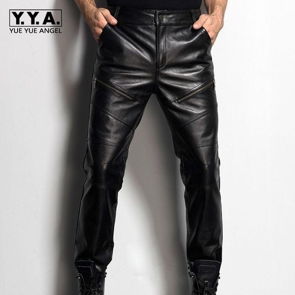 men's pants mens motorcycle biker full length fashion male trousers genuine leather sheepskin slim fit korean style fur lining, Black
men's pants mens motorcycle biker full length fashion male trousers genuine leather sheepskin slim fit korean style fur lining, Black