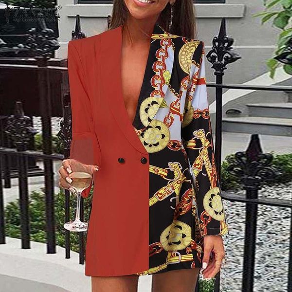 women's suits & blazers lady styliish office cardigans womens printed long sleeve coats zanzea lapel single breasted outwear 2021 autum, White;black
women's suits & blazers lady styliish office cardigans womens printed long sleeve coats zanzea lapel single breasted outwear 2021 autum, White;black