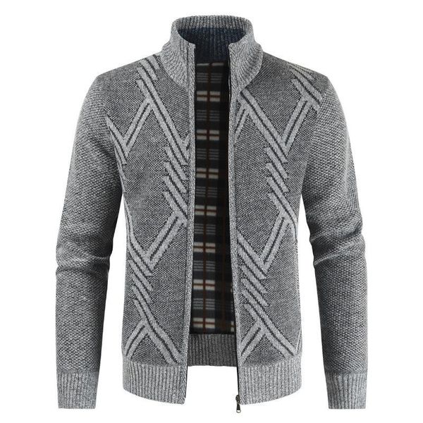 men's sweaters men long-sleeved sweater home casual geometric printing cotton stand-up collar knitted zipper autumn and winter jacket, White;black
men's sweaters men long-sleeved sweater home casual geometric printing cotton stand-up collar knitted zipper autumn and winter jacket, White;black