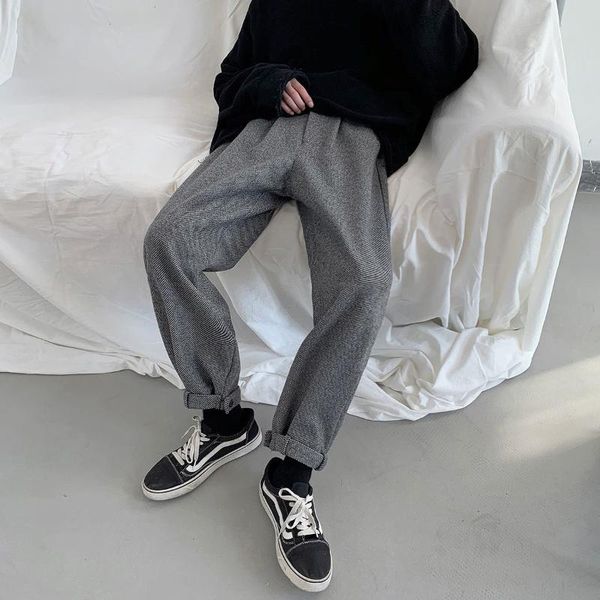 men's pants autumn winter woolen casual thick warmth fashion trendy brand straight wide-leg trousers solid color all-match overalls, Black
men's pants autumn winter woolen casual thick warmth fashion trendy brand straight wide-leg trousers solid color all-match overalls, Black