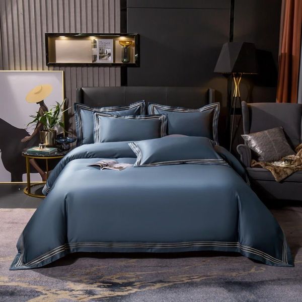 bedding sets 4pcs gray blue duvet cover set striped embroidery soft egyptian cotton 1comforter 1bed sheet 2pillow shams
bedding sets 4pcs gray blue duvet cover set striped embroidery soft egyptian cotton 1comforter 1bed sheet 2pillow shams