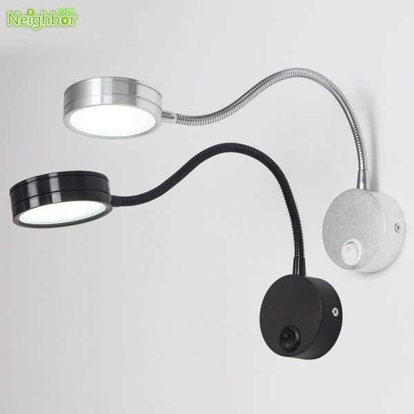 wall lamp led lamps with knob switch 5w ac90-260v silver black bedroom bedside reading light direction adjustable indoor lighting
wall lamp led lamps with knob switch 5w ac90-260v silver black bedroom bedside reading light direction adjustable indoor lighting