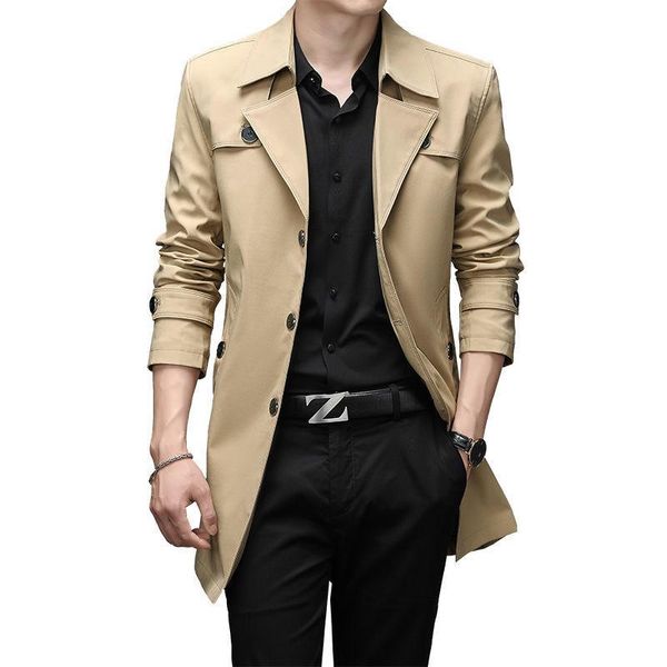 men's trench coats windbreaker mid-length spring and autumn casual jacket slim-fit korean business trendy blazer plus size, Tan;black
men's trench coats windbreaker mid-length spring and autumn casual jacket slim-fit korean business trendy blazer plus size, Tan;black