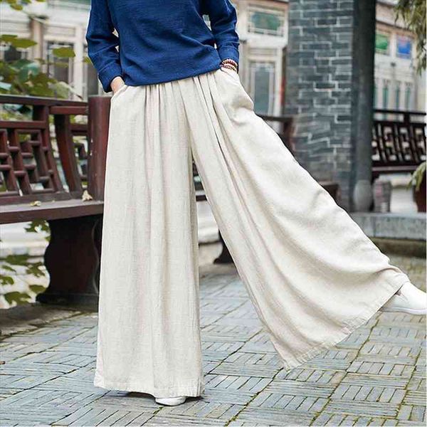 Women Linen Wide Leg Pants Elastic Waist Autumn Winter Pockets Women Clothing Loose Vintage Trouser, Black;white
Women Linen Wide Leg Pants Elastic Waist Autumn Winter Pockets Women Clothing Loose Vintage Trouser, Black;white