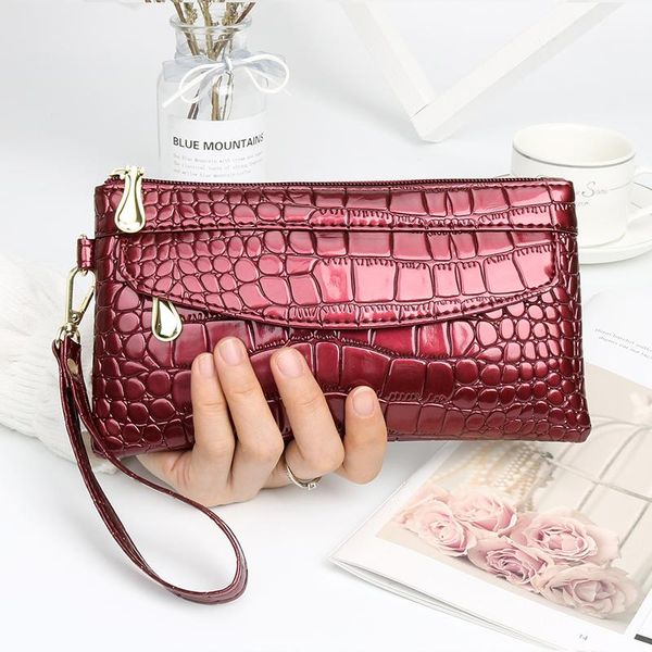 women bag black pu clutch long casual wallet litchi grain coin purse female wrist zipper phone pocket holder wallets, Red;black
women bag black pu clutch long casual wallet litchi grain coin purse female wrist zipper phone pocket holder wallets, Red;black