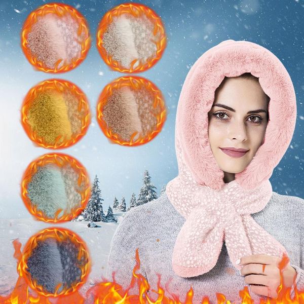 berets women fluffy plush warm 2 in 1 hooded scarf hat set cartoon ears winter windproof earflap cap pocket fluffies caps, Blue;gray
berets women fluffy plush warm 2 in 1 hooded scarf hat set cartoon ears winter windproof earflap cap pocket fluffies caps, Blue;gray