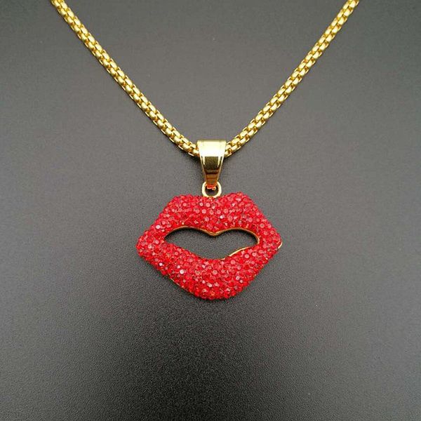 pendant necklaces iced out red lips necklace jewelry stainless steel gold chains for women hip hop party gifts, Silver
pendant necklaces iced out red lips necklace jewelry stainless steel gold chains for women hip hop party gifts, Silver