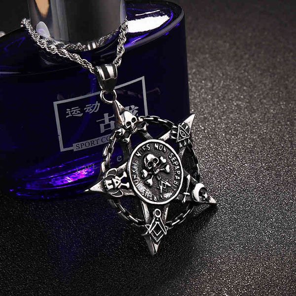 necklace five pointed star pirate skull titanium steel pendant tanabata lovers, Silver
necklace five pointed star pirate skull titanium steel pendant tanabata lovers, Silver