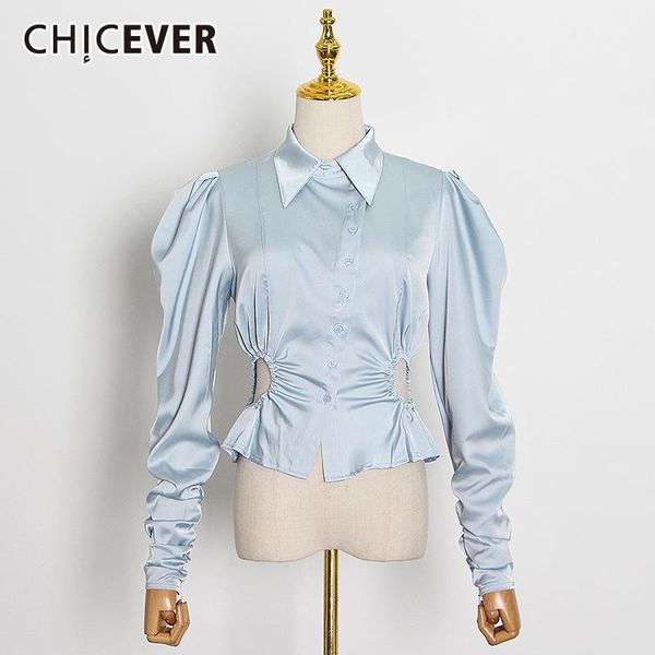 women's blouses & shirts chicever elegant ruched short for women lapel puff sleeve high waist hollow out shirt female 2021 spring clot, White
women's blouses & shirts chicever elegant ruched short for women lapel puff sleeve high waist hollow out shirt female 2021 spring clot, White