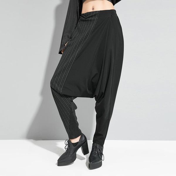 women's pants & capris johnature casual fashion patchwork striped women full length 2021 spring high waist loose pockets female harem, Black;white
women's pants & capris johnature casual fashion patchwork striped women full length 2021 spring high waist loose pockets female harem, Black;white