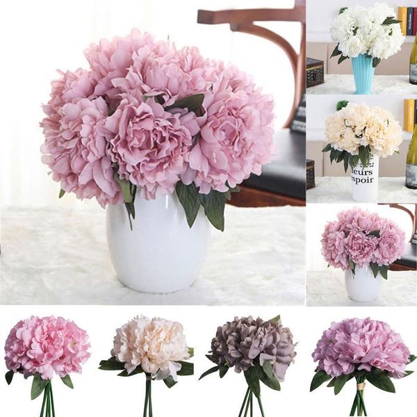 decorative flowers & wreaths artificial fake peony silk flower bridal hydrangea 5 head bouquet home wedding garden decor /by
decorative flowers & wreaths artificial fake peony silk flower bridal hydrangea 5 head bouquet home wedding garden decor /by