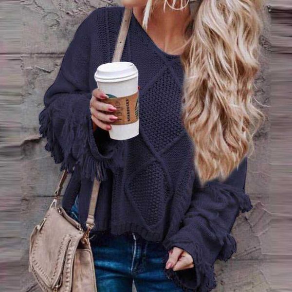 women's sweaters sweater loose knitting flare sleeve tassel patchwork ladies 2021 autumn winter pullovers db102, White;black
women's sweaters sweater loose knitting flare sleeve tassel patchwork ladies 2021 autumn winter pullovers db102, White;black