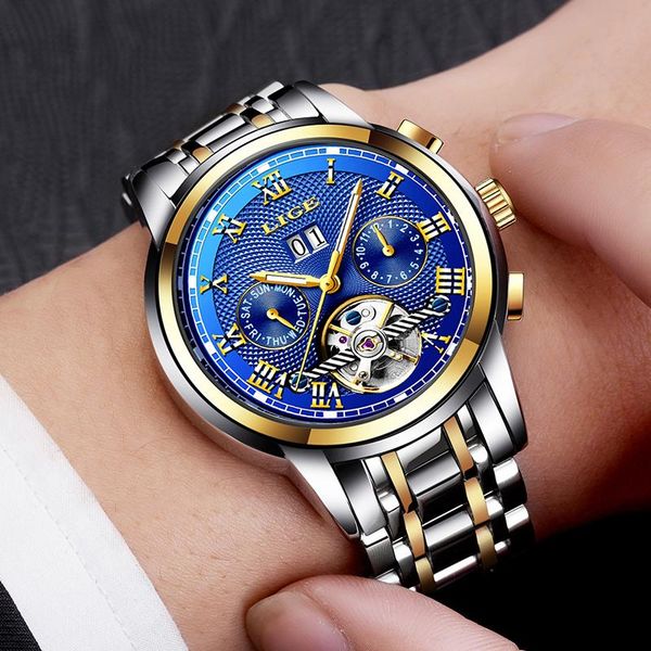 wristwatches lige design men watches automatic blue watch stainless steel waterproof business sport mechanical wristwatch, Slivery;brown
wristwatches lige design men watches automatic blue watch stainless steel waterproof business sport mechanical wristwatch, Slivery;brown
