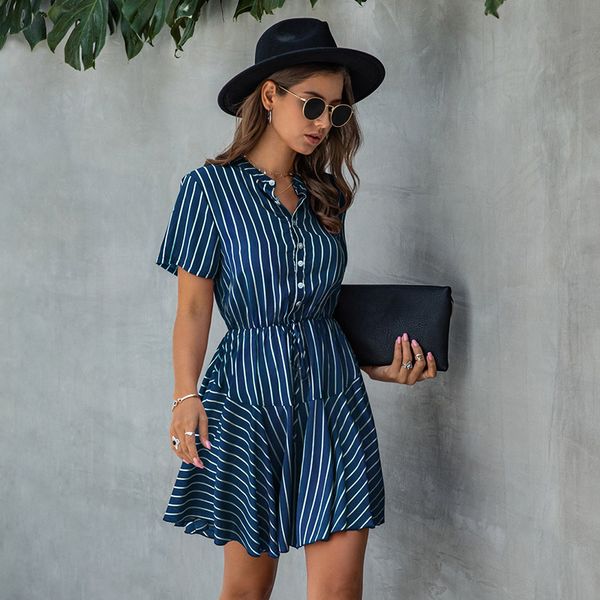 summer ladies striped women casual single breasted mini female serpentine plaid print short dress 2021 new, Black;gray
summer ladies striped women casual single breasted mini female serpentine plaid print short dress 2021 new, Black;gray