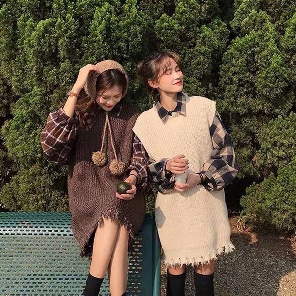 women's vests women sweater vest sleeveless o-neck tassel long-length solid sweet student streetwear trendy korean style loose slim all, Black;white
women's vests women sweater vest sleeveless o-neck tassel long-length solid sweet student streetwear trendy korean style loose slim all, Black;white