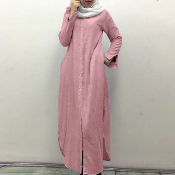 women's blouses & shirts spring vintage sundress crew neck buttons robe zanzea women stripe printed long maxi shirt dress abaya hi, White
women's blouses & shirts spring vintage sundress crew neck buttons robe zanzea women stripe printed long maxi shirt dress abaya hi, White