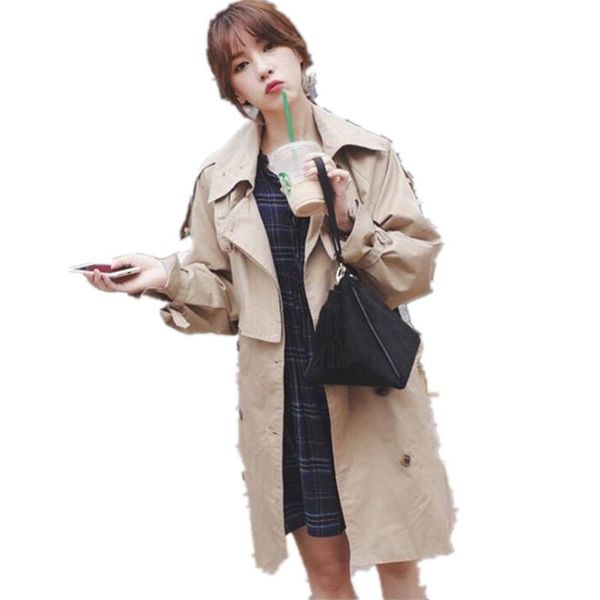 women's trench coats fashion windbreaker long section 2021 spring autumn coat women korean loose casual ladies outerwear r130, Tan;black
women's trench coats fashion windbreaker long section 2021 spring autumn coat women korean loose casual ladies outerwear r130, Tan;black