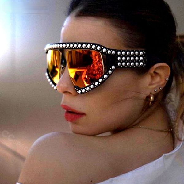 goggles sunglasses women luxury shades pearl glasses frame red mirror glasses oversized uv400 brand glasses female, White;black
goggles sunglasses women luxury shades pearl glasses frame red mirror glasses oversized uv400 brand glasses female, White;black