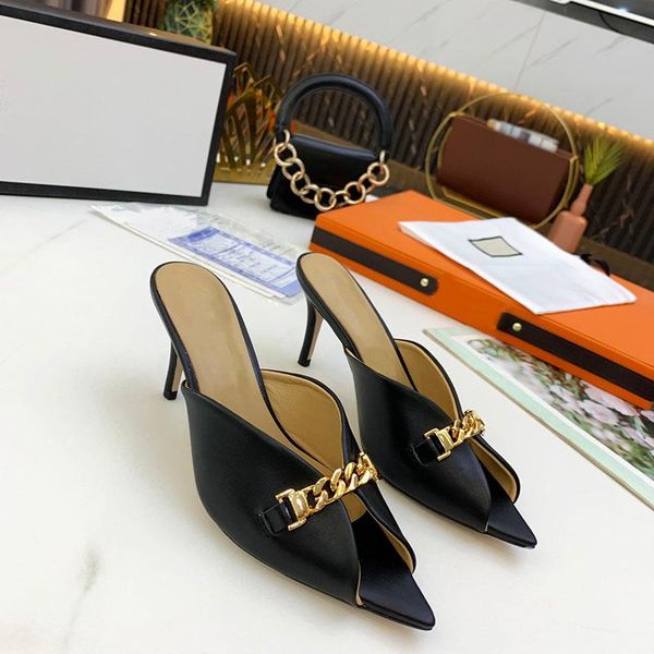slippers 2021 metal chain pointed toe open-toe flip-flops for summer wear feminine fashion high-heeled tide net red ins, Black
slippers 2021 metal chain pointed toe open-toe flip-flops for summer wear feminine fashion high-heeled tide net red ins, Black