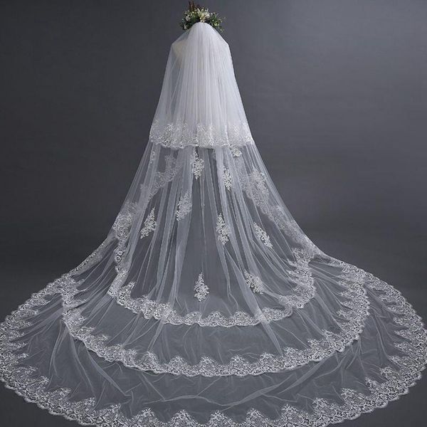 bridal veils arrival ivory cathedral wedding long lace appliques veil with comb accessories boda bride mariage, Black
bridal veils arrival ivory cathedral wedding long lace appliques veil with comb accessories boda bride mariage, Black