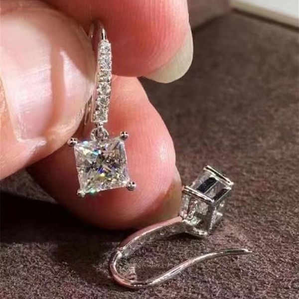 simple original 925 sterling silver dangle earring square1ct dimaond jewelry party wedding drop earrings for women bridal gift, Golden;silver
simple original 925 sterling silver dangle earring square1ct dimaond jewelry party wedding drop earrings for women bridal gift, Golden;silver