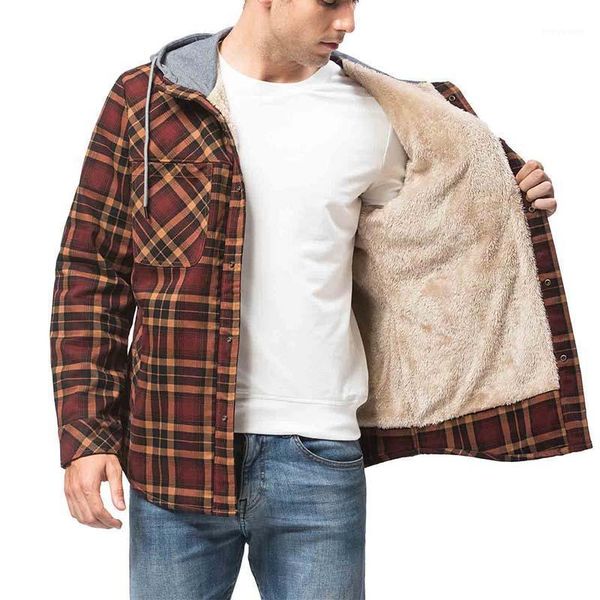men's jackets mcikkny men winter plaid hooded fleece lined thermal outwear coats for male clothing, Black;brown
men's jackets mcikkny men winter plaid hooded fleece lined thermal outwear coats for male clothing, Black;brown
