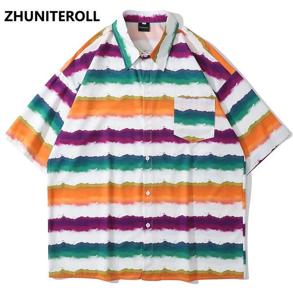 men's casual shirts 2021 pocket hawaiian blouse hip hop streetwear striped print short sleeve vintage fashion harajuku men summer, White;black
men's casual shirts 2021 pocket hawaiian blouse hip hop streetwear striped print short sleeve vintage fashion harajuku men summer, White;black