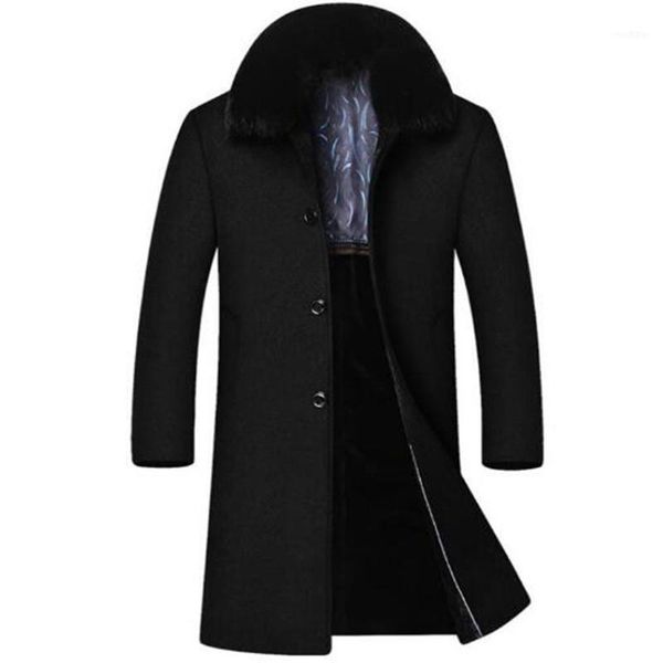 winter high-end men's jacket business casual warm coat plus velvet wool long overcoat windbreaker fur collar removable1, Black
winter high-end men's jacket business casual warm coat plus velvet wool long overcoat windbreaker fur collar removable1, Black