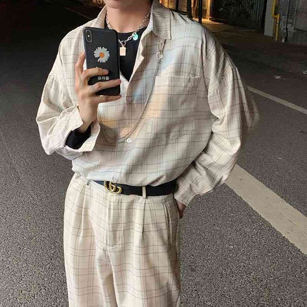 men's casual shirts autumn korean chain check fashion retro men streetwear loose long-sleeved mens dress -xl h0hn, White;black
men's casual shirts autumn korean chain check fashion retro men streetwear loose long-sleeved mens dress -xl h0hn, White;black
