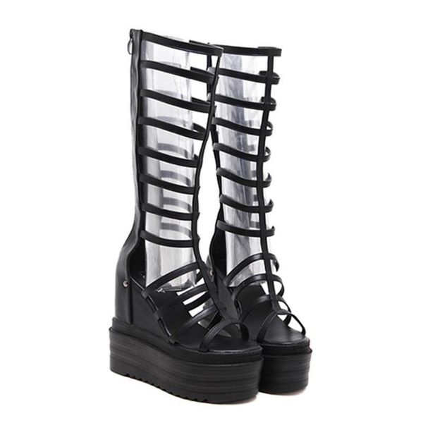 europe and the united states summer fashion waterproof platform wedge sandals rome high boots sandals., Black
europe and the united states summer fashion waterproof platform wedge sandals rome high boots sandals., Black
