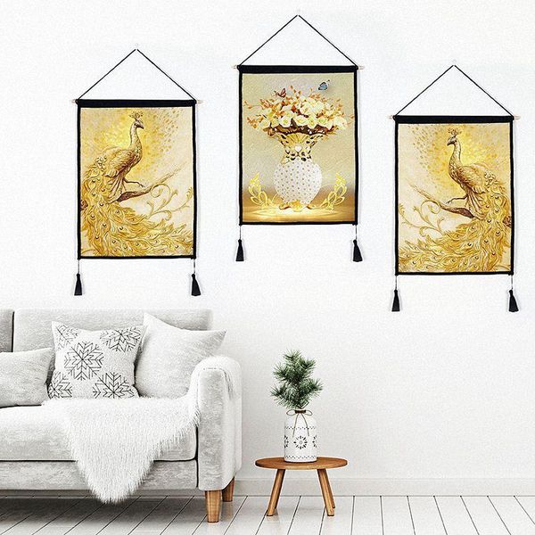 tapestries 3pc/set nordic wall hanging tapestry gold peacock art background cloth home decor 45x65cm
tapestries 3pc/set nordic wall hanging tapestry gold peacock art background cloth home decor 45x65cm