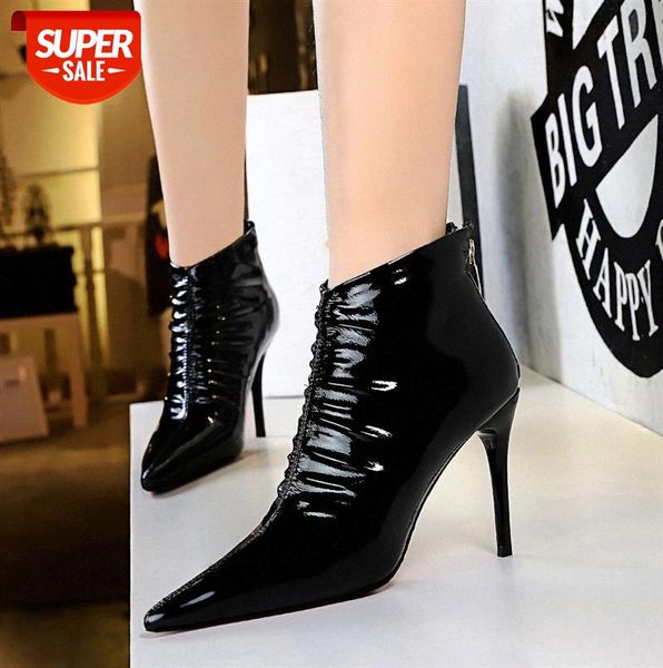 173-5 european and american nightclubs were thin high heels stiletto shiny patent leather pointed toe short boots women nude #3b9b
173-5 european and american nightclubs were thin high heels stiletto shiny patent leather pointed toe short boots women nude #3b9b