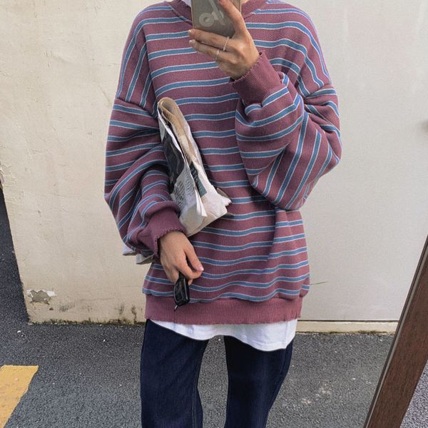 women hoodie oversized hoodies vintage harajuku girl simple all match pullover casual chic striped long sleeve crew neck streetwear, Black
women hoodie oversized hoodies vintage harajuku girl simple all match pullover casual chic striped long sleeve crew neck streetwear, Black
