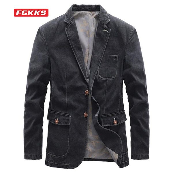 men's suits & blazers fgkks spring autumn brand men denim vintage slim fit soft shell suit jacket business casual fashion male, White;black
men's suits & blazers fgkks spring autumn brand men denim vintage slim fit soft shell suit jacket business casual fashion male, White;black