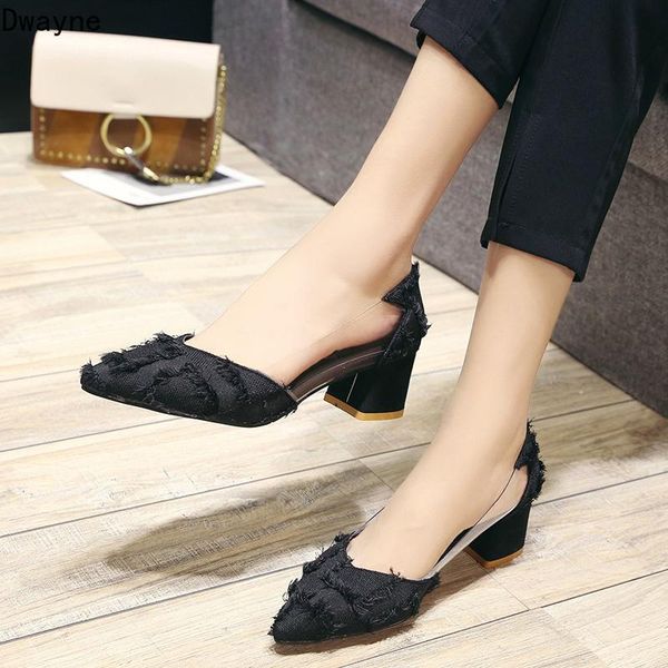 dress shoes spring and autumn women's single korean fashion transparent thick with pointed high heels wild casual work, Black
dress shoes spring and autumn women's single korean fashion transparent thick with pointed high heels wild casual work, Black