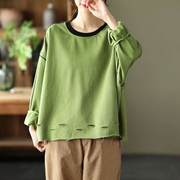 guca clothing autumn color contrast cotton sweater women's knitted loose round neck long sleeve pullover top, Black
guca clothing autumn color contrast cotton sweater women's knitted loose round neck long sleeve pullover top, Black