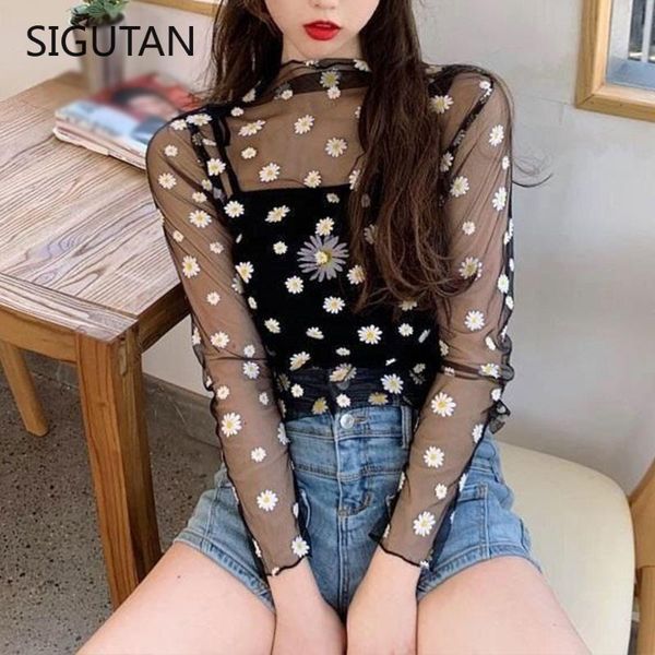 women's t-shirt 2021 summer autumn daisy flower print mesh t shirt women korean long sleeve fishnet fashion sunscreen tee, White
women's t-shirt 2021 summer autumn daisy flower print mesh t shirt women korean long sleeve fishnet fashion sunscreen tee, White