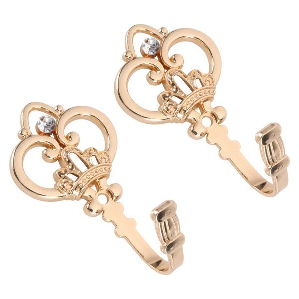 other home decor 1 pair simple household curtain tiebacks crown pattern wall alloy hooks