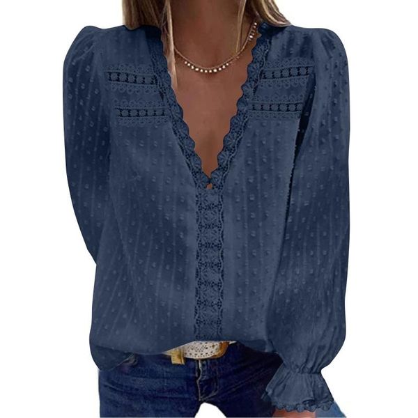 women's blouses & shirts s-2xl v-neck lace shirt blouse spring autumn long sleeve ladies casual women solid pullover blusa streetw, White
women's blouses & shirts s-2xl v-neck lace shirt blouse spring autumn long sleeve ladies casual women solid pullover blusa streetw, White